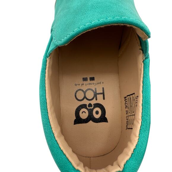 Hoo Chelia's Cat Eye Slip-On Turquoise Metallic Kids Sneaker Kids Size 11.5 EUC - Picture 4 of 11
